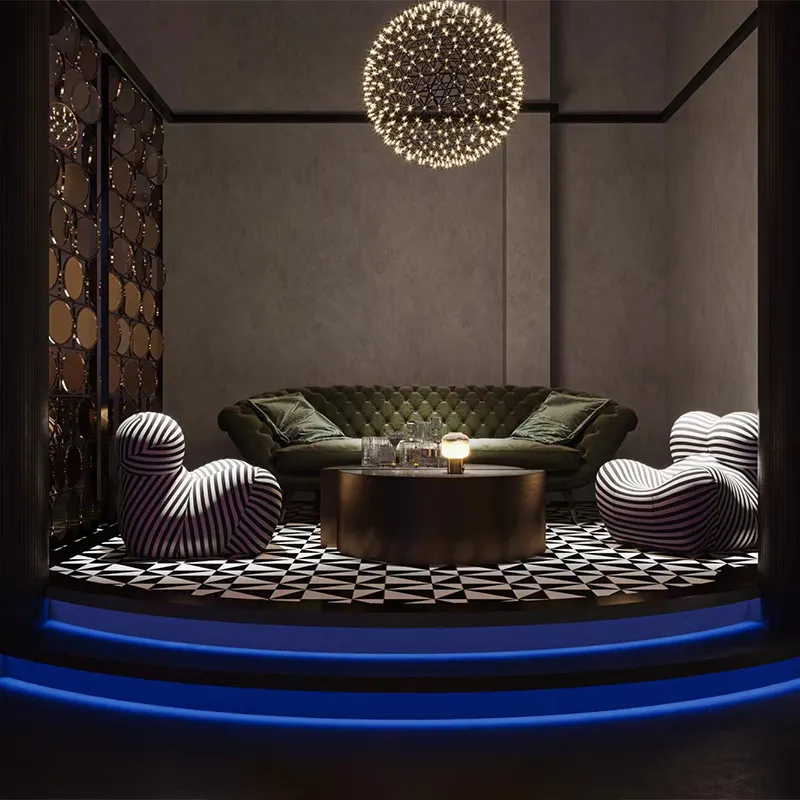 Production professionnelle personnalisée Intérieur luxueux Bar à jus Design d'intérieur Dessin 3D