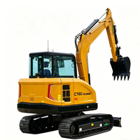 Mini-excavatrice de 6 tonnes, excavatrice sur chenilles, excavatrice hydraulique, pelles excavatrices avec marteau piqueur