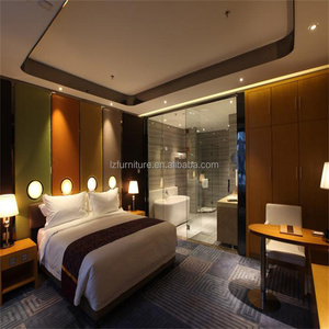 OEM ODM Factory Direct Low Price Bedroom Furniture Custom MDF Panel Wood Frame Hotel <b>Queen</b> <b>Bed</b> with Complete Bedding Set - Product Image 1