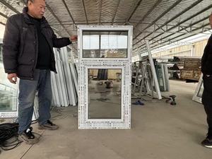 Nhà Máy bán hàng trực tiếp PVC thiết kế mới nhất uPVC nhựa đôi tráng men duy nhất cửa sổ khuôn cửa sổ với cố định bảng điều khiển - Product Image 6