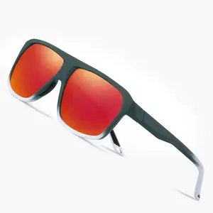 Herren quadratische Pilot-Sonnenbrille Spiegel polarisierte Sonnenbrille TR90 Sonnenblende Tint-Linsen Sonnenbrille Outdoor-Aktivitäten Sonnenbrille