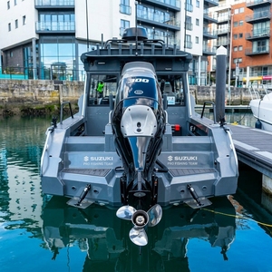 Bateau <span class=keywords><strong>de</strong></span> pêche familial en aluminium avec poste <span class=keywords><strong>de</strong></span> pilotage, croiseur <span class=keywords><strong>de</strong></span> week-end en alliage <span class=keywords><strong>de</strong></span> 25 pieds, bateau facile à manier pour les loisirs et le sport - Product Image 2