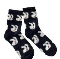 Chaussettes tubulaires chaudes et tendance pour femmes, en fausse fourrure, épaisses et confortables, style décontracté pour la maison, motif animalier