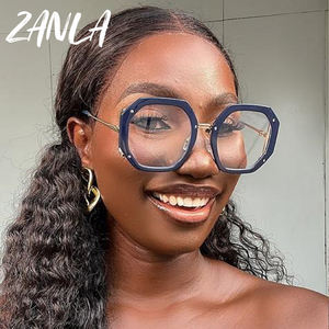 Octagon Anti Blue Light Polygon gafas de lectura redondas <span class=keywords><strong>2023</strong></span> moda marca de lujo diseño gafas transparentes mujeres monturas de gafas - Product Image 3