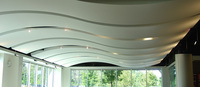 Plafond décoratif suspendu à ondes acoustiques, artistique, carré, ignifuge, étanche, anti-fumée, moderne pour bureau