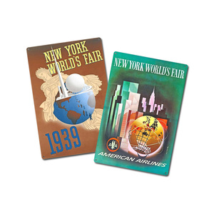 Poster Vintage in Metallo con Arte Lineare, Stampa su Metallo per <span class=keywords><strong>Esposizioni</strong></span> e Corridoi, Colorato Stile New York World's Fair - Product Image 2