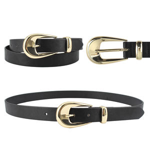 Cinturón negro fino de anillo de metal con hebilla de aguja para mujer nuevo a la moda personalizado para dama - Product Image 5