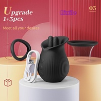 Vibrator Erotikspielzeug Sinnliche Freuden Erotisches Massage-Set mit 10 Vibrations-, Leck- und Saugfunktionen für Frauen Paare Rosen-Vibratoren