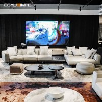 Vente directe d'usine, canapé extensible moderne en cuir italien, meubles sectionnels pour appartement, mobilier de luxe pour salon