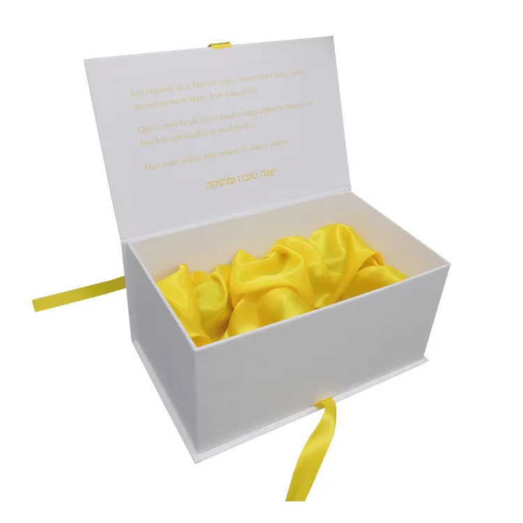 香水化粧品ウェディングギフト用のリボンクロージャーギフト包装付きピンクフォイルスタンピングロゴ紙段ボール箱