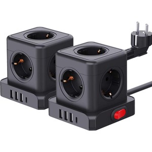 Alman GS akıllı yaratıcı dalgalanma soket dönüştürücü 1A USB güç şeridi anahtarı taşınabilir ab tak 3 port 5 çıkışları fiş şarj anma - Product Image 1