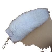 Queue de renard en fourrure de renard véritable, grande, 40 cm, en cristal, en gros, bon marché, pour la décoration, porte-clés