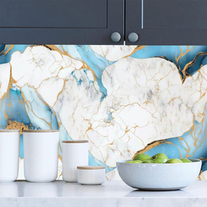 Autocollants en PVC autocollants imperméables et résistants à la chaleur, effet marbre doré, pour table <span class=keywords><strong>de</strong></span> <span class=keywords><strong>cuisine</strong></span>, <span class=keywords><strong>placard</strong></span>, appartement, film protecteur - Product Image 5