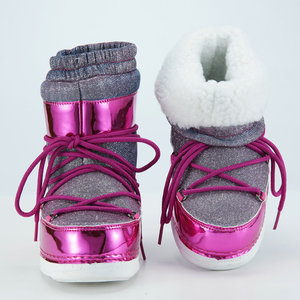 <span class=keywords><strong>Botas</strong></span> de <span class=keywords><strong>Nieve</strong></span> Impermeables de Caña Alta para Mujer - Color Brillante, Calidad de Exportación, Antideslizantes, Forro Polar Cálido, Acolchado Adicional para la <span class=keywords><strong>Nieve</strong></span> Invernal - Product Image 3