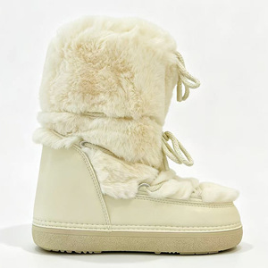 Bottes d'hiver pour femmes mi-mollet <span class=keywords><strong>avec</strong></span> <span class=keywords><strong>fourrure</strong></span> et tige en PU, semelle intérieure en peluche, imperméables et chaudes - Product Image 1