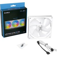 Ventilateur de boîtier Lian Li UNI FAN AL140 V2 blanc ARGB 140 mm PWM 1600 tr/min 81,6 CFM, ventilateur de refroidissement modulaire en chaîne pour boîtier PC