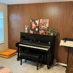 Panneau acoustique mural en WPC imperméable, résistant à l'humidité, pour revêtement extérieur et intérieur, adapté aux salles de bain et aux zones de <span class=keywords><strong>piscine</strong></span> - Product Image 3