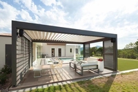 Système de couverture de toit à persiennes imperméable pour gazebo de jardin, pergolas en aluminium préfabriquées