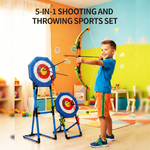 Jeu de lancer de hache en plastique durable O'BON, comprenant 3 fléchettes étoiles et 3 haches, cible de fléchettes pliable pour l'extérieur, vente en zone pour enfants - Product Image 6