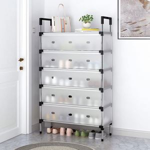 Étagère à chaussures en métal à 7 niveaux avec housse anti-poussière, support de rangement pour chaussures, étagère à chaussures pour placard, entrée - Product Image 2