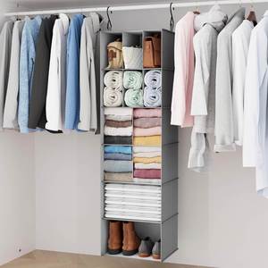Organisateur de placard pliable multifonctionnel grande capacité, 12 compartiments, rangements suspendus pour literie, vêtements, chapeaux - Product Image 6