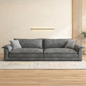 Canapé en tissu de technologie minimaliste italienne, tissu abrasif ultra large, assise profonde, salon droit, en latex - Product Image 4