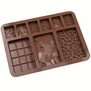 Juego de 9 Moldes de Silicona para Waffles y Decoración de Pasteles Rectangulares con Chispas de Chocolate, Ecológicos y de Grado Alimenticio, Marca Jianning JN-028, Hechos a Mano - Product Image 1