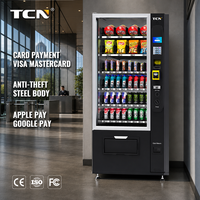 Distributeur automatique de snacks et de boissons TCN à 48 compartiments, réfrigéré, commercial, avec paiement sans espèces par carte, à vendre
