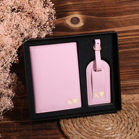 Porte-passeport personnalisé avec étiquette de bagage Portefeuille de voyage personnalisé Cadeau de mariage Cadeau de demoiselle d'honneur et de garçons d'honneur Cadeau de lune de miel