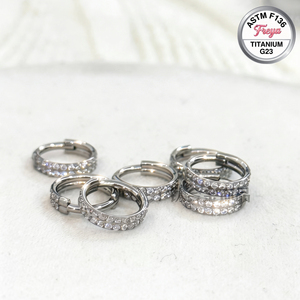 Orecchini in Titanio ASTM F136 con Zirconi a Doppio Strato, Anelli per Daith, Helix, Lobo, Anelli per Naso, Septum Clicker, Gioielli per Piercing Corporeo alla Moda - Product Image 2
