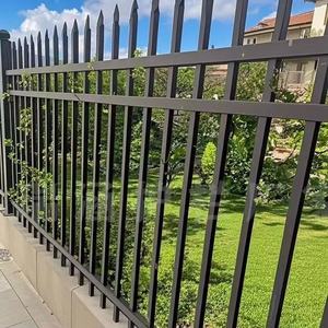Maßgefertigter Hochwertiger Eisenzaun Garten-Außenbereich Spitzer Metallzaun Schwarz Verzinkter Stahl-Geländer - Product Image 4