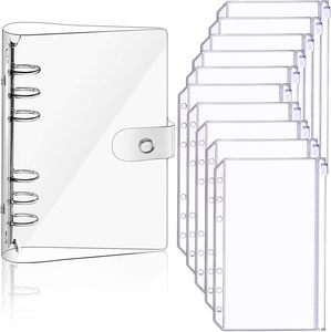 Protège-documents A6 en PVC transparent avec fermeture éclair, pochettes <span class=keywords><strong>pour</strong></span> <span class=keywords><strong>classeur</strong></span> 6 trous, pages <span class=keywords><strong>de</strong></span> planification, recharges, inserts, <span class=keywords><strong>classeur</strong></span> <span class=keywords><strong>de</strong></span> <span class=keywords><strong>rangement</strong></span> <span class=keywords><strong>pour</strong></span> matrices, dossiers - Product Image 1