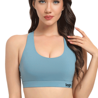 Bra Olahraga Wanita dengan Logo yang Dapat Disesuaikan, Dukungan Tinggi, Tanpa Jahitan, Cup Terpadu, untuk Yoga, Lari, dan Latihan, Ringan