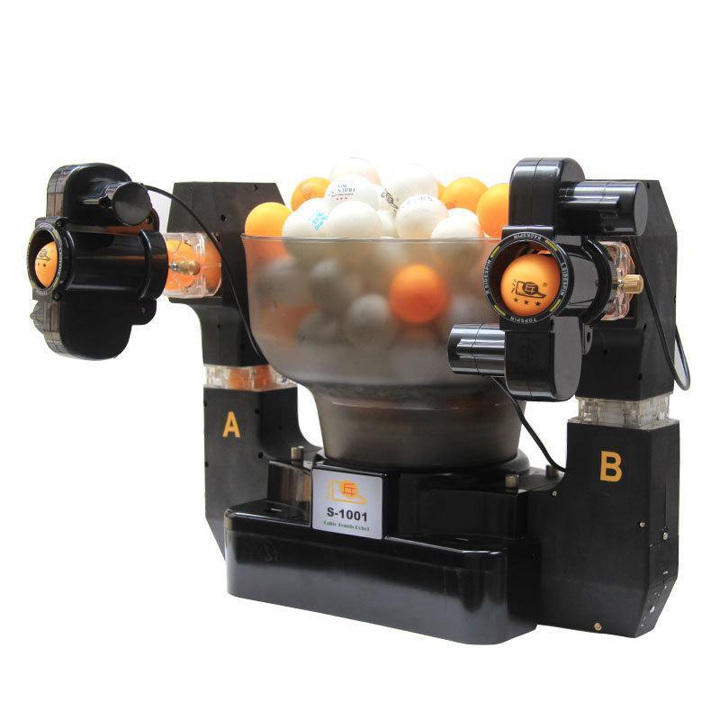 S-1001 Double Head Ping Pong Ball Serving Machine Multi Spin Automatic Indoor Training Equipment