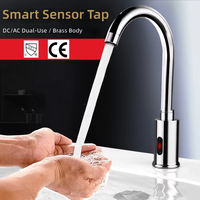 Robinet intelligent entièrement automatique à capteur infrarouge, en cuivre pur, moderne et minimaliste, pour eau froide/chaude, rotatif, pour usage domestique - Vente en gros