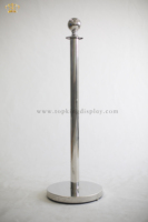 Poteau de délimitation de foule doré avec diamètre de mât de 38 mm/51 mm et embout sphérique, poteau de délimitation de foule de haute qualité avec corde