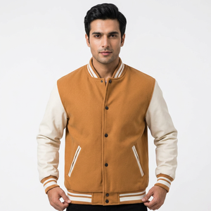 Chaqueta Bomber Varsity Unisex de Lona Genuina para Invierno, Talla Personalizada OEM, Venta Caliente, Estilo Casual Vintage Urbano, Transpirable, con Logotipo Frontal - Product Image 1
