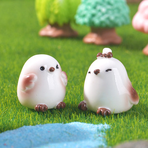 Venta al por mayor de artesanías de resina: Hada de la nieve alegrona del caos Shima Enaga, pájaro pequeño de textura cremosa para kit de terrario y decoración en miniatura - Product Image 4