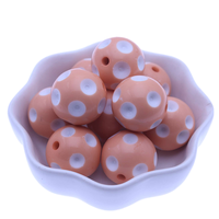 20mm Polka Dot Runde Acrylperlen mit geradem Loch DIY Perlenstift Schlüsselanhänger Taschenanhänger Handgemachtes Schmuckzubehör Großhandel