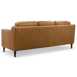 Canapé convertible moderne Cooper Mid pour trois personnes en cuir PU beige pour hôtel, appartement, villa, salon - Product Image 6