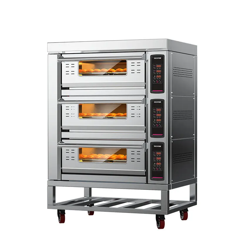 Equipo de horneado comercial 2 cubiertas 4 bandejas Gas panadería eléctrica pan cubierta horno para pastel Pizza
