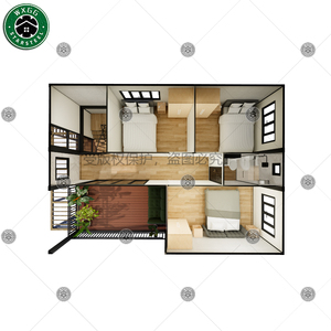 Casa Contenedor Prefabricada Moderna de 2 Pisos, Villa Prefabricada de Lujo con Revestimiento de Madera y Terraza con Pérgola, 3 Dormitorios, Contenedor Modular - Product Image 2