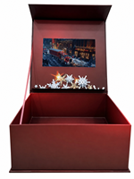 Caja de Regalo de Papel Hecha a Mano OEM/ODM con Pantalla LCD TFT de 4/4.5/5/7/10.1 Pulgadas, Diseño Personalizable con Flores de Rosa