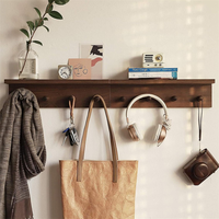 Étagère murale flottante en bois rustique, porte-clés, porte-sacs, porte-manteau mural pour la décoration de la maison