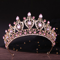 Diadème de mariée en cristal européen et américain Robe de mariée élégante Couronne et accessoire de cheveux pour les fêtes d'anniversaire Performance