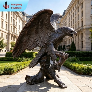 Sculpture d'<span class=keywords><strong>aigle</strong></span> faucon en bronze noir, grande taille, magnifique, de luxe, pour décoration d'art de jardin extérieur - Product Image 3