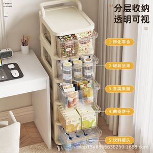 Miniature <b>Trolley</b> Storage Rack 5 Tier Plastic Drawer Style With Wheels For Baby Storage Organization - Product Image 3