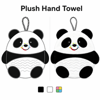 Serviette murale en peluche douce en forme de panda, super absorbante, pour sécher les mains, décoration murale, serviette en peluche mignonne en forme d'animal