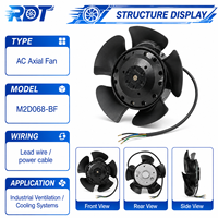 Ventilateur axial AC M2D068-BF d'origine, 400V, triphasé, 150W, 2800 tr/min, ventilateur de refroidissement industriel en métal, application pour machine CNC et moteur de broche