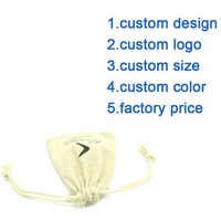 Pochette cadeau en lin naturel avec cordon de serrage pour bijoux, anneaux et pendentifs, avec logo personnalisé